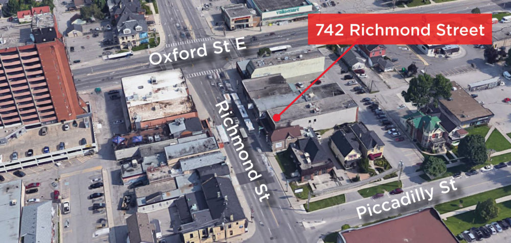 Richmond St. 742 - Aerial (labeled)