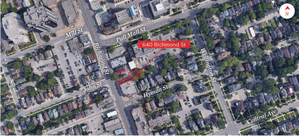 Richmond St. 640 - Aerial - 01 (labeled)