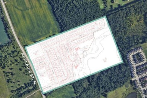 Comfort Sergautis Lands - Aerial + SitePlan (Outlined)