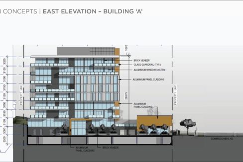 Commissioners Rd. E. 1 - Conceptual Elevation (Building A - East) - 01a